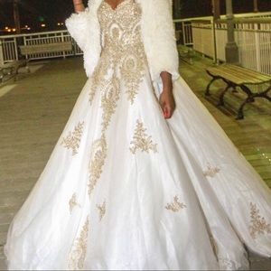 White and Gold Special Occasion Dress(Estelle’s)